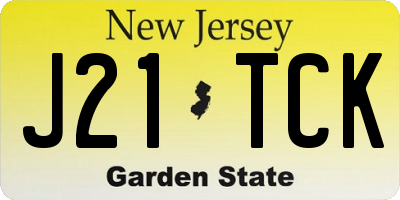 NJ license plate J21TCK