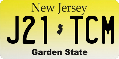 NJ license plate J21TCM