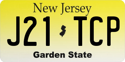 NJ license plate J21TCP