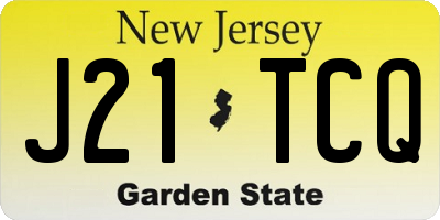 NJ license plate J21TCQ
