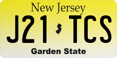 NJ license plate J21TCS