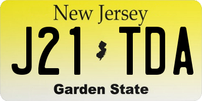NJ license plate J21TDA