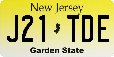 NJ license plate J21TDE