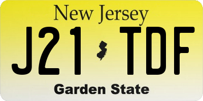 NJ license plate J21TDF