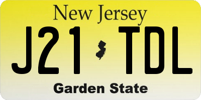 NJ license plate J21TDL
