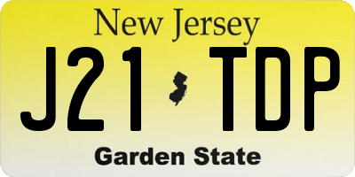 NJ license plate J21TDP
