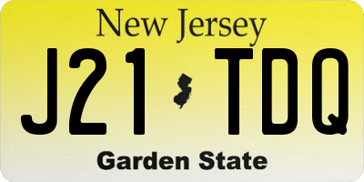 NJ license plate J21TDQ