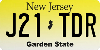 NJ license plate J21TDR