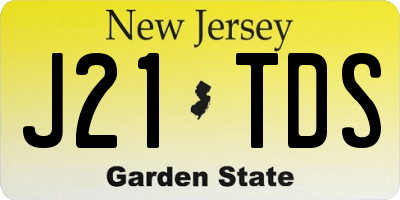 NJ license plate J21TDS