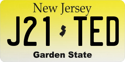 NJ license plate J21TED