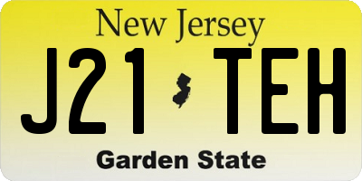 NJ license plate J21TEH