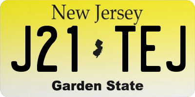 NJ license plate J21TEJ