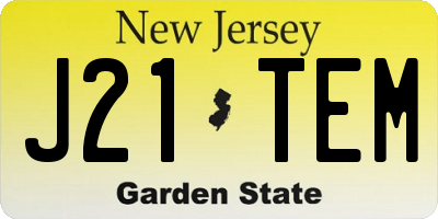 NJ license plate J21TEM