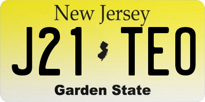 NJ license plate J21TEO
