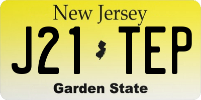 NJ license plate J21TEP