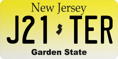 NJ license plate J21TER