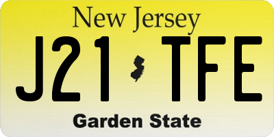 NJ license plate J21TFE