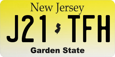 NJ license plate J21TFH