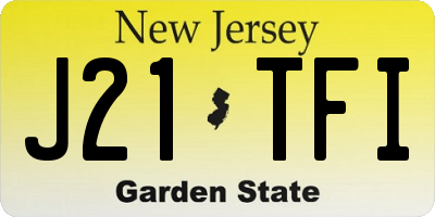 NJ license plate J21TFI