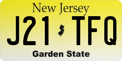 NJ license plate J21TFQ