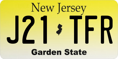 NJ license plate J21TFR