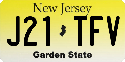 NJ license plate J21TFV