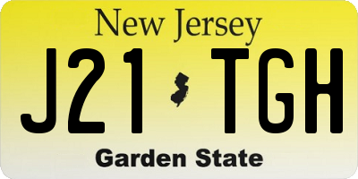 NJ license plate J21TGH
