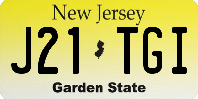 NJ license plate J21TGI