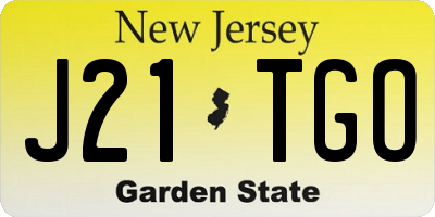 NJ license plate J21TGO