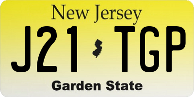 NJ license plate J21TGP