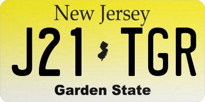 NJ license plate J21TGR