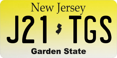 NJ license plate J21TGS
