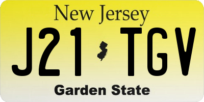 NJ license plate J21TGV
