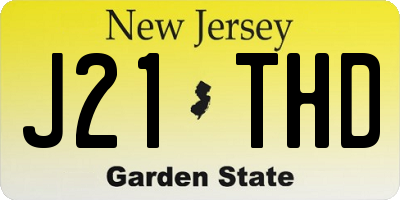 NJ license plate J21THD