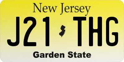 NJ license plate J21THG