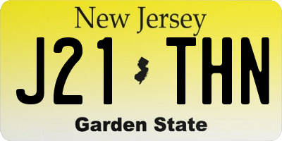 NJ license plate J21THN