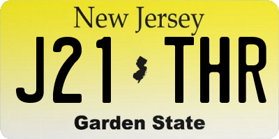 NJ license plate J21THR