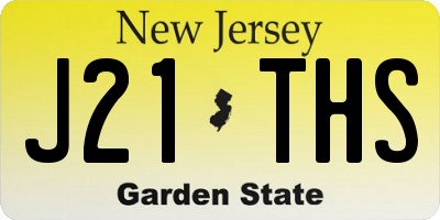 NJ license plate J21THS