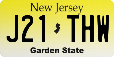 NJ license plate J21THW