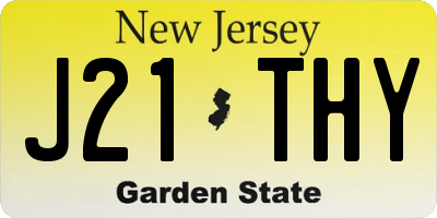 NJ license plate J21THY