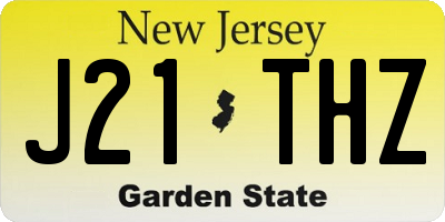 NJ license plate J21THZ