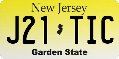 NJ license plate J21TIC
