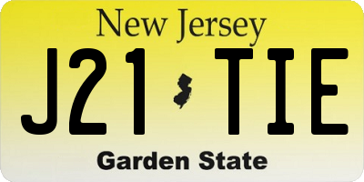NJ license plate J21TIE