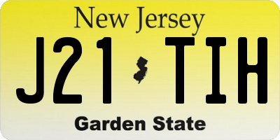 NJ license plate J21TIH