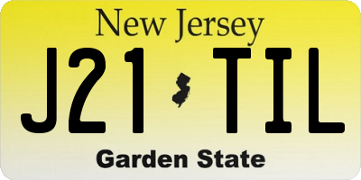 NJ license plate J21TIL