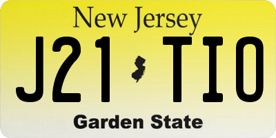 NJ license plate J21TIO