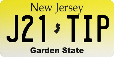 NJ license plate J21TIP