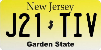 NJ license plate J21TIV