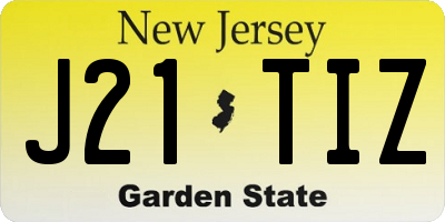 NJ license plate J21TIZ