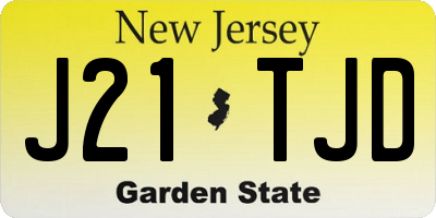 NJ license plate J21TJD